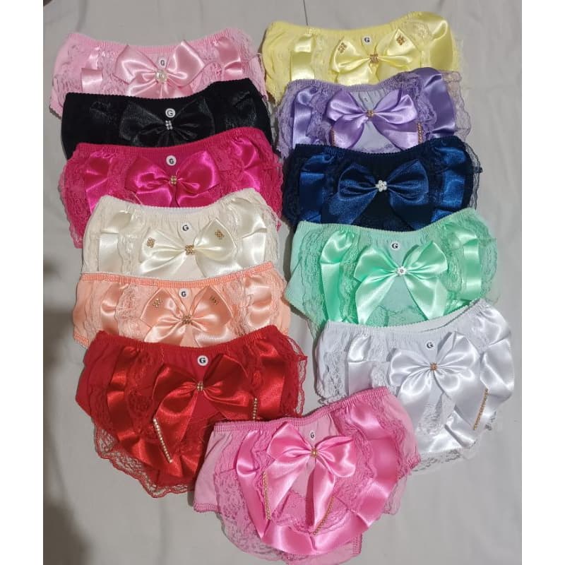 Kit 02 Calcinhas Bunda Rica Tapa Fraldas Renda Laço de Fita, Veste Bebê 0 a 24 Meses