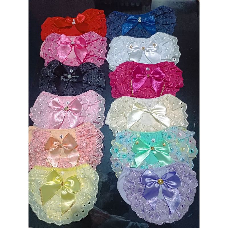 Kit 5 Calcinhas bunda rica bordado Inglês Luxo | Tapa Fraldas