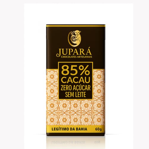 Barras de Chocolate 85% cacau - Zero Açúcar 60g - Saudável e Sem Leite (Produto Novo)