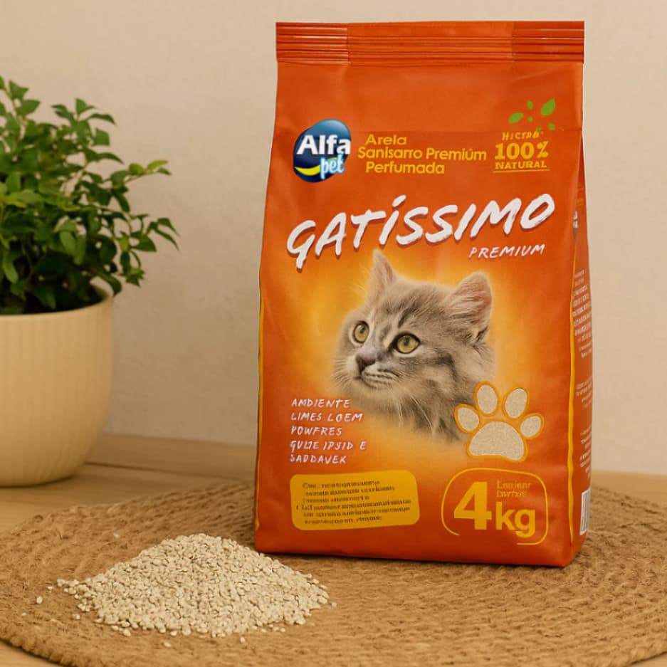 Areia Sanitária Premium Kets Gatissimo 4,12, 20kg para Gatos