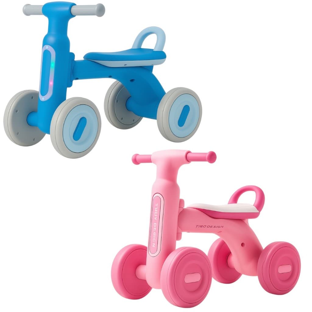 Andador Empurrador Infantil Musical para Bebê Bicicleta de Equilíbrio Educativo Azul Rosa