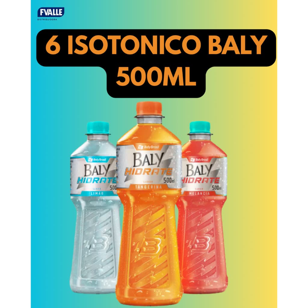 6 ISOTONICO BALY 500ML (TANGERINA, LIMÃO E MELANCIA)