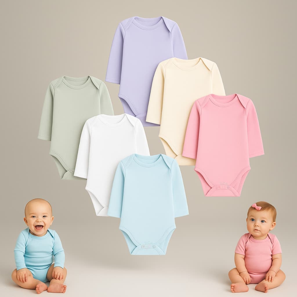 Kit 3 Body Infantil Bebê Roupinha Enxoval Menino ou Menina Algodão Suedine Nenem Saída Maternidade