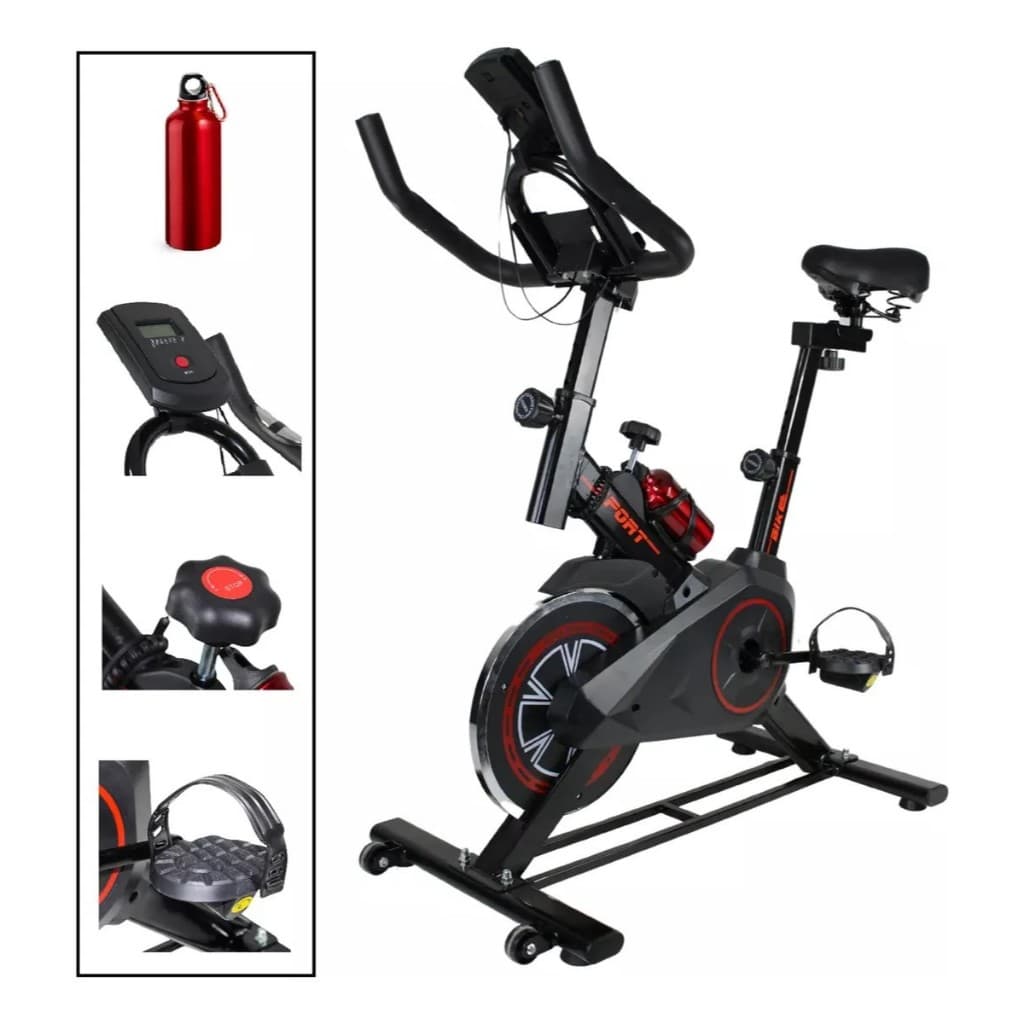 Bicicleta Ergometrica Para Spinning Alta Perfomance Até 100kg com garrafa Nakasaki