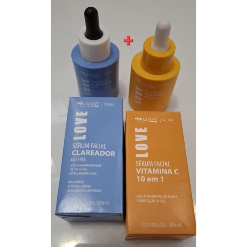 Tratamento Facial Dia e Noite - Vitamina C + Sérum Clareador Max Love