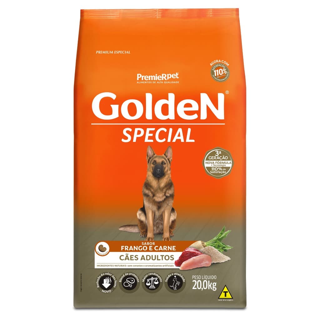 Ração Golden Special Cães Adultos Frango e Carne 20kg