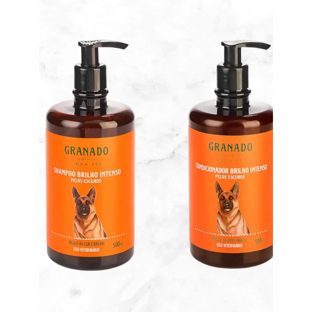 Kit Shampoo + Condicionador Granado Pet para Pelos Escuros para Cães e Gatos 500ml
