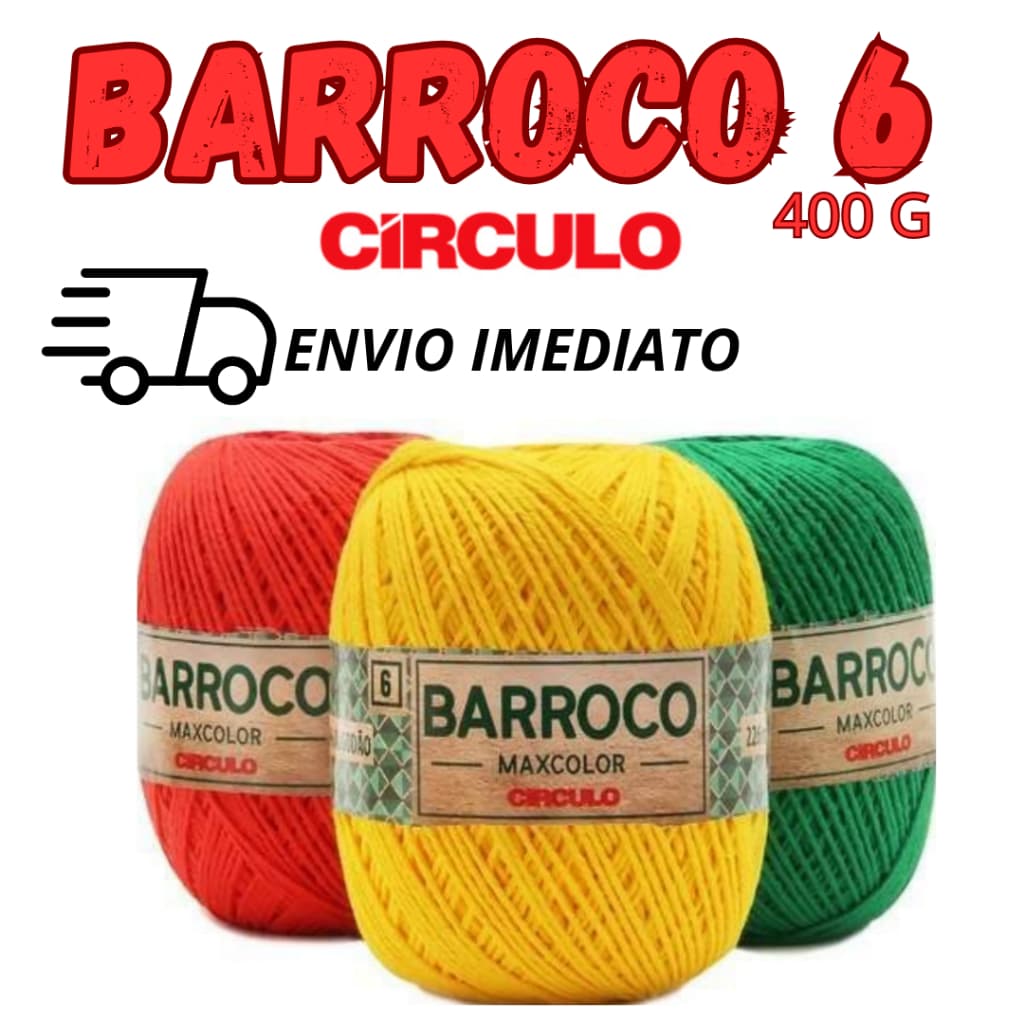 Barbante Barroco Maxcolor 6 (400g) - Circulo BARBANTE PARA FAZER CROCHE, TRICOT ,SOUPLAST, ROUPAS E TAPETES