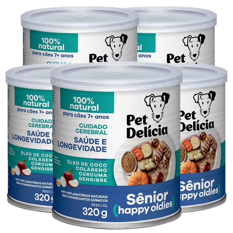 Ração Úmida Pet Delícia Cachorro Sênior 320g (Kit com 5)