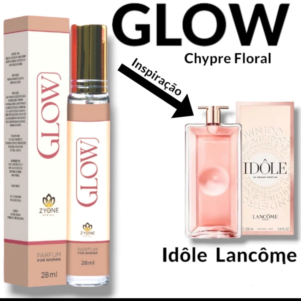 PERFUME IMPORTADO FEMININO GLOW ZYONE 10ML E 28ML