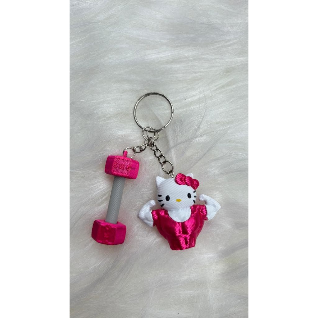 Chaveiro Hello Kitty Musculação com Halteres | Presente Criativo Academia