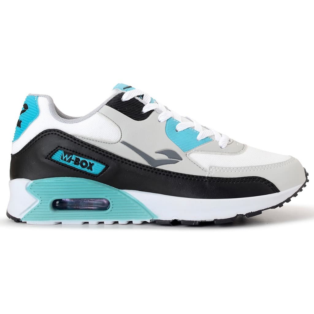 Tenis CINZA VERDE  Wbox 90 Masculino Promocao Esportivo Confortavel Academia Casual Caminhada