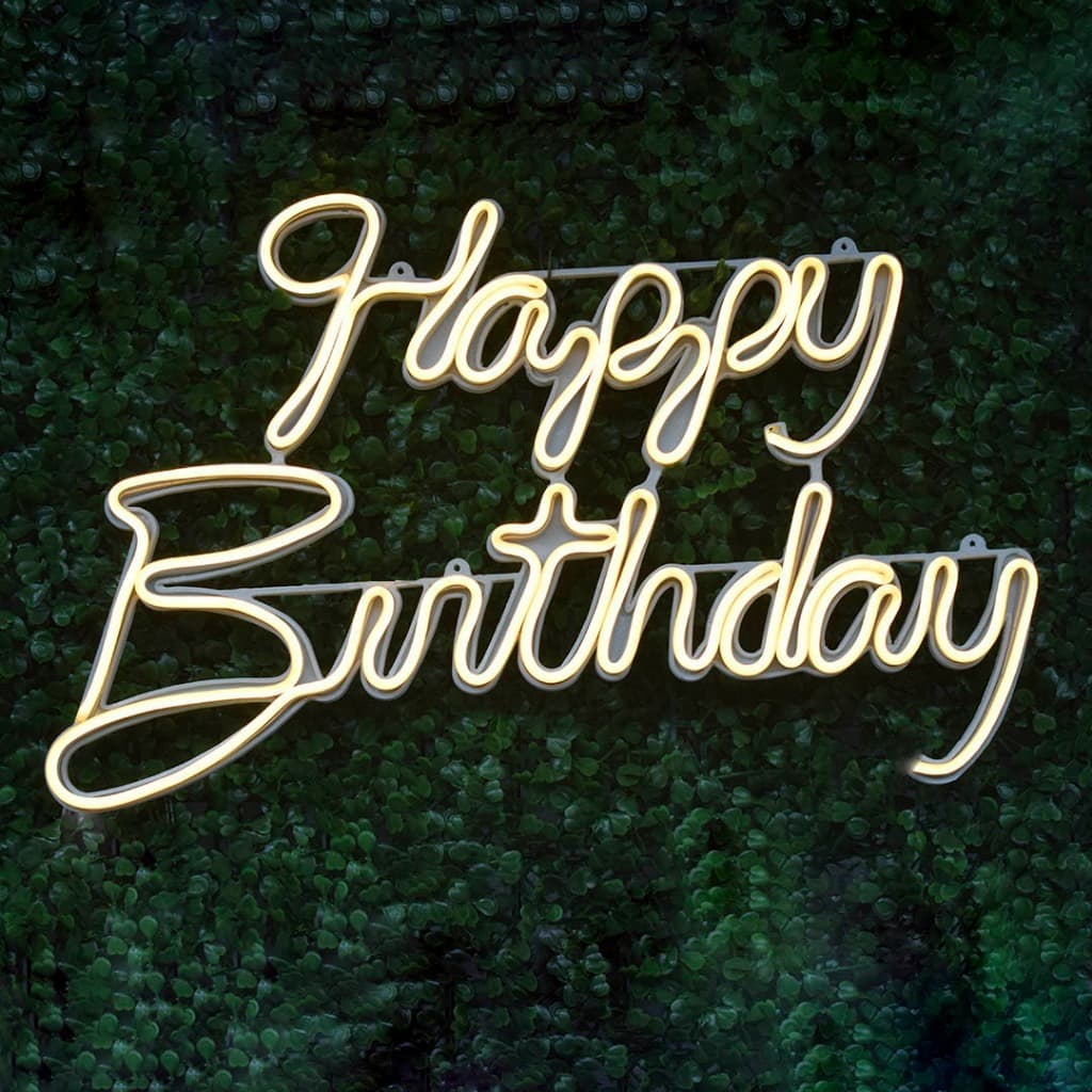 Luminária Led Neon Happy Birthday Decoração Festa Aniversário Iluminação Painel