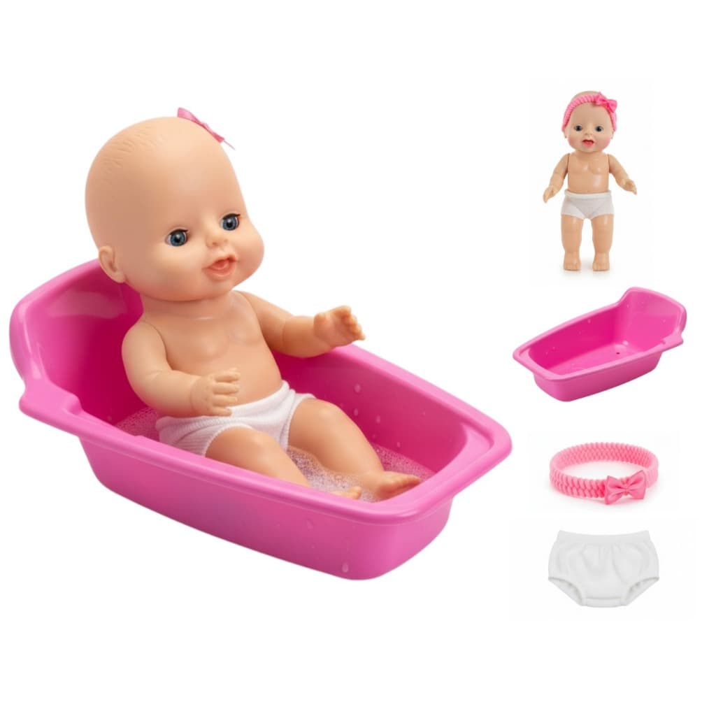 Boneca Infantil Menina Baby Hora do Banho com Banheira e Acessorios