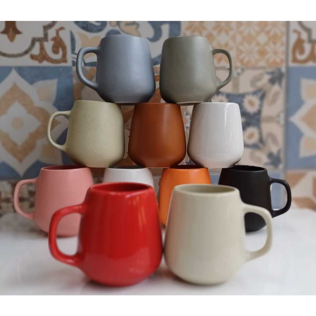 Kit 2 Caneca Xicara Bojuda 260ml Organica Porcelana Cafe, Cha, Leite, Chocolate Quente