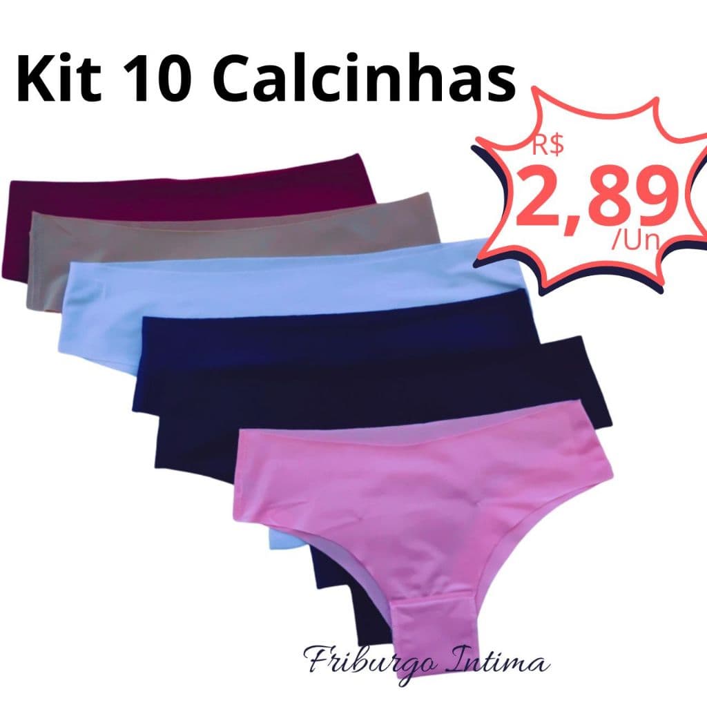 Kit 10 Calcinha Conforto Não Marca Tanga Laser kit 10 ou 5