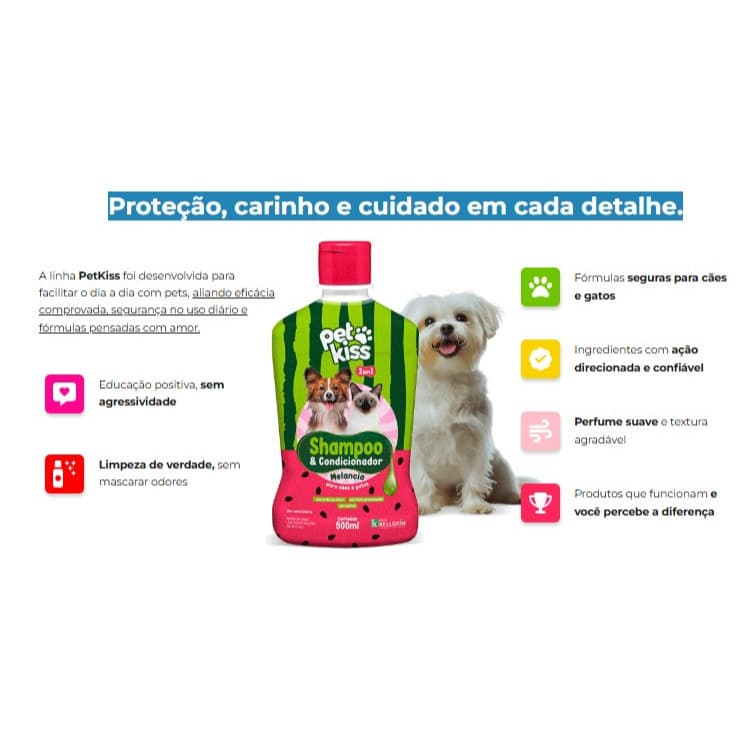 SHAMPOO E CONDICIONADOR MELANCIA 500ml Kelldrin para cães e gatos
