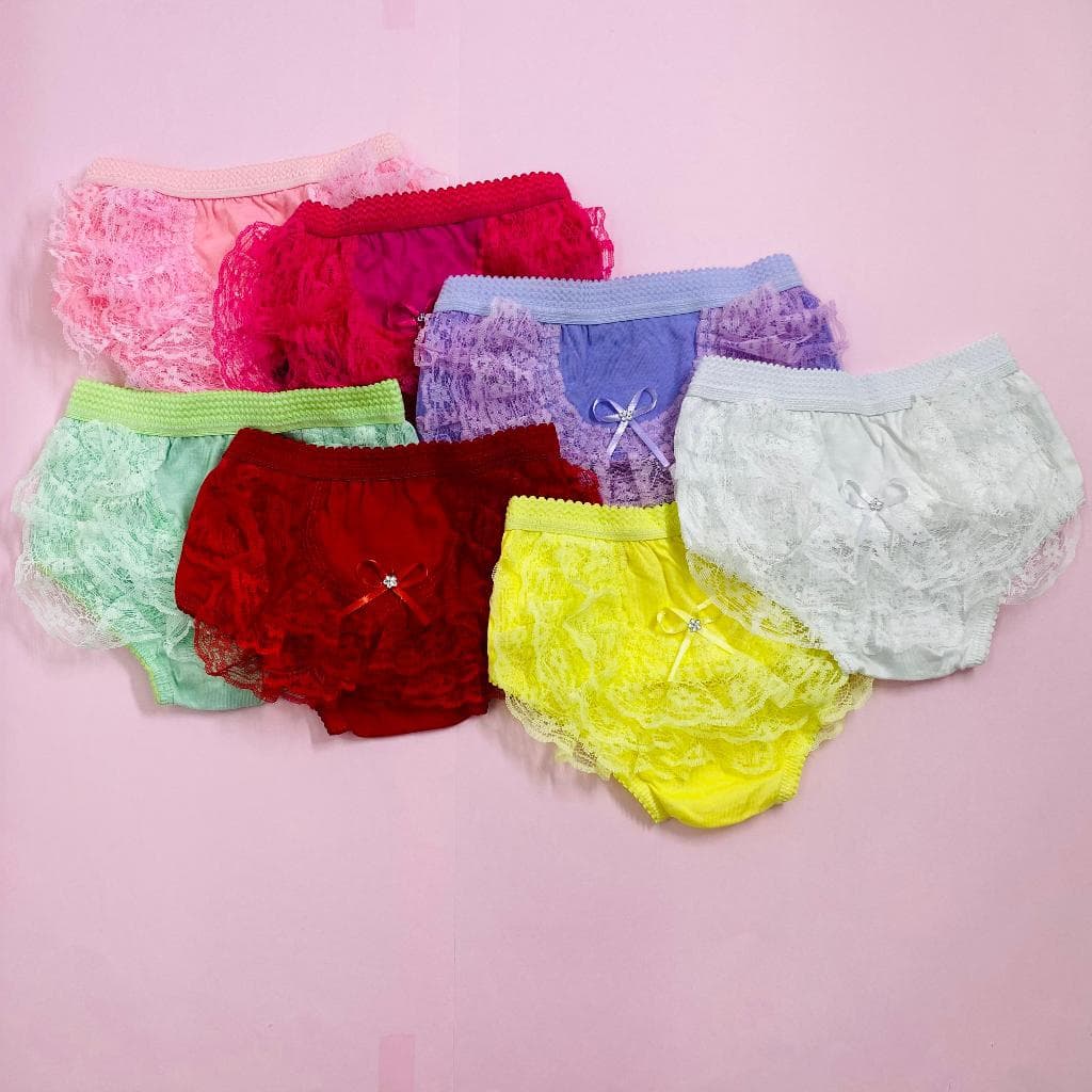 kit Calcinha de Renda para Bebê tapa fralda Tamanho Único (M)
