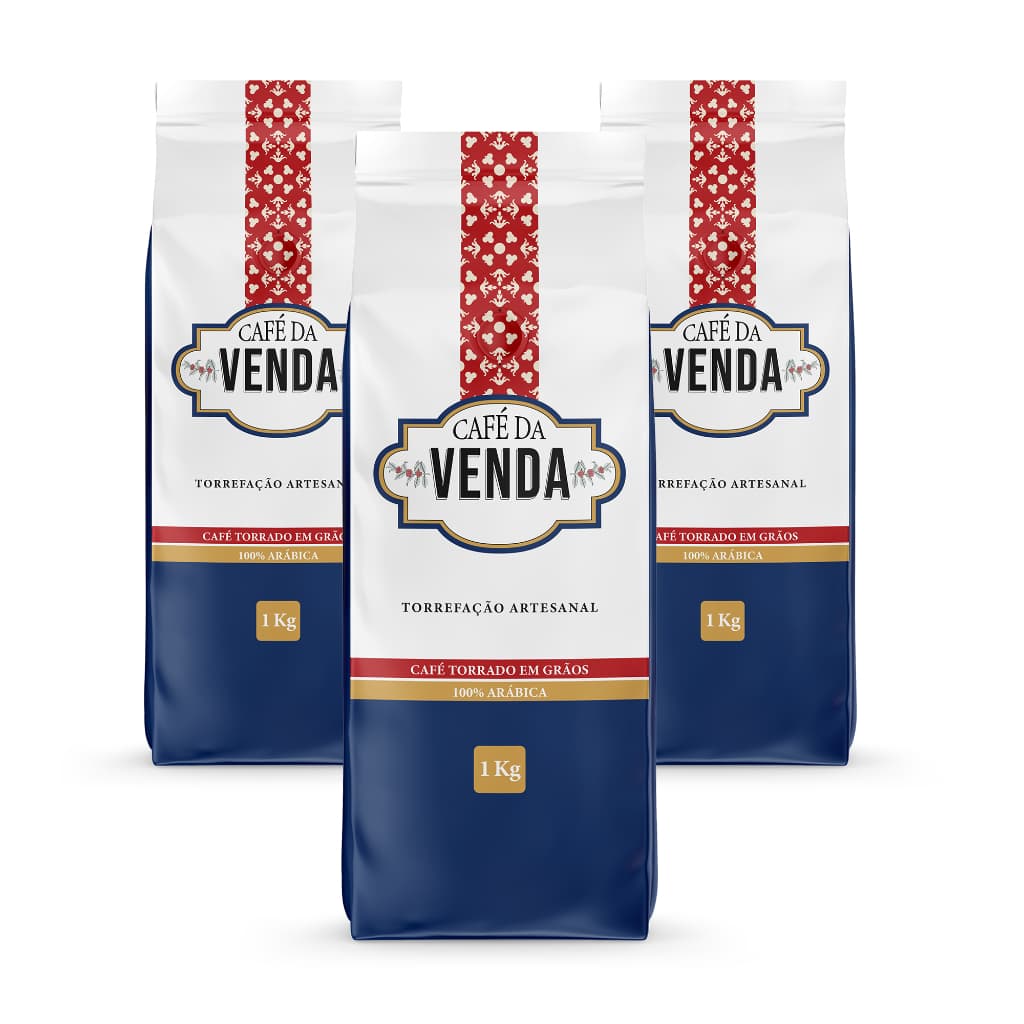 Kit 3 kg Café Torrado em Grãos Café da Venda Alta Mogiana