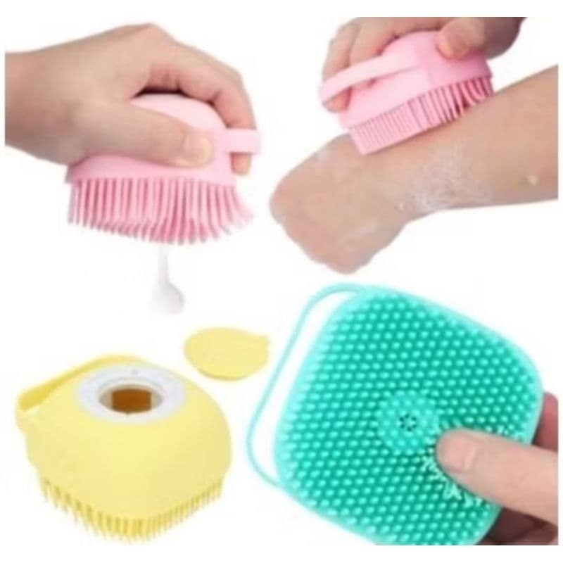 Esponja de silicone com Dispense Shampoo Sabonete para Crianças e Adulto e para Escovar Pets