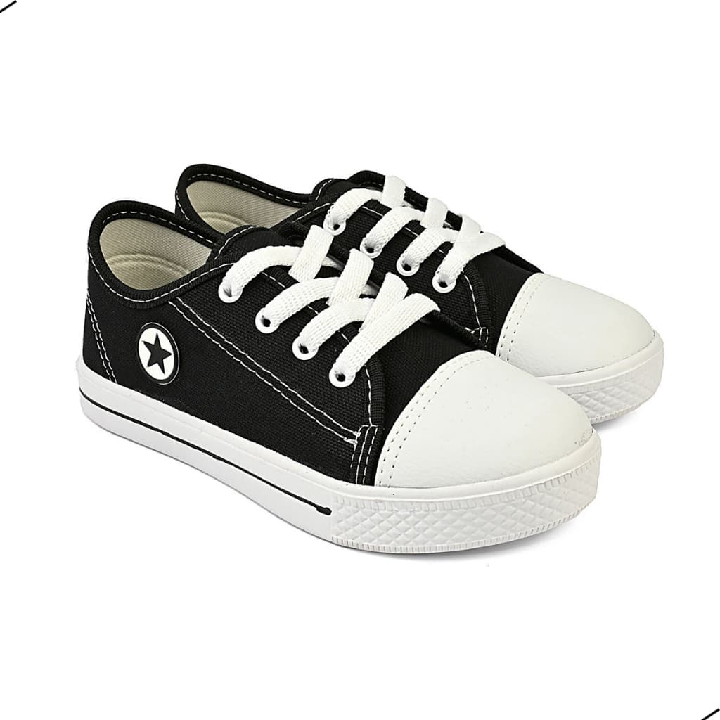 Tênis Infantil Preto Casual Escolar Kids Resistente Leve Confortável