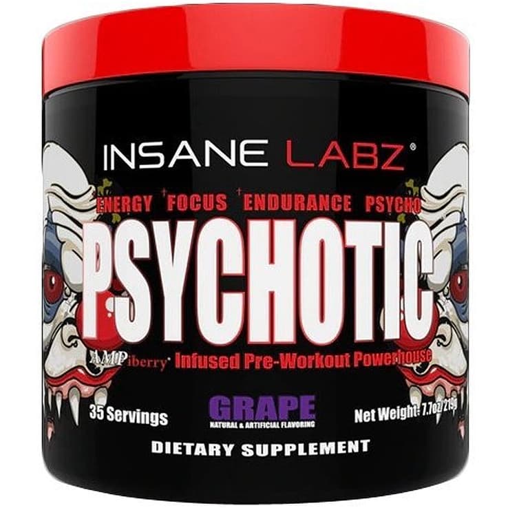 Psychotic Red Pré-Treino 219g 35 Porções Por Recipiente Sabor Uva - Insane Labz