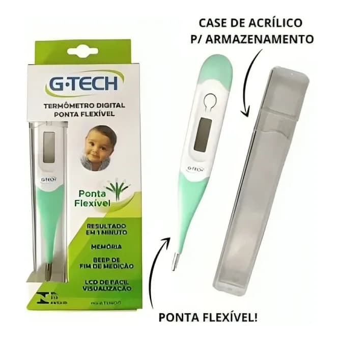 Termômetro Clínico Digital com Ponta Flexível Resistente à Água - TH 400 - G-tech