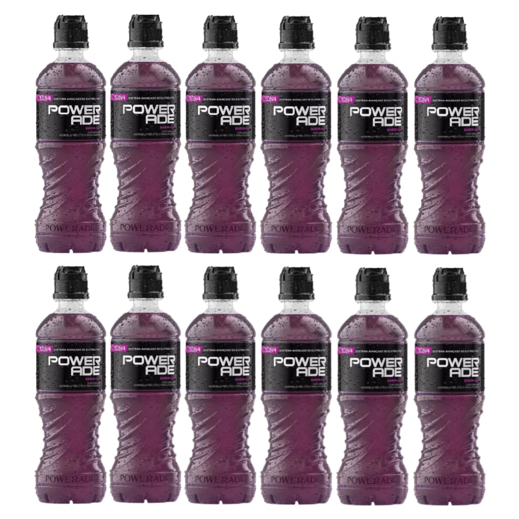 Isotônico Powerade Sabor Uva 500ml Kit Com 12 Unidades - Envio Imediato