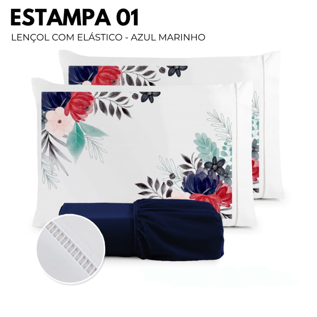 Jogo de Lençol Micropercal 400 Fios Com Elástico - Conjunto Solteiro - Casal - Queen - King