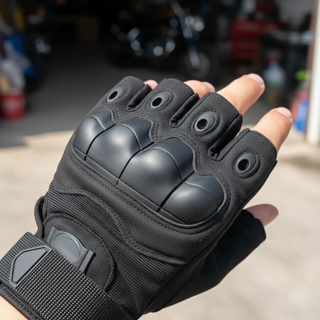 Luva Motociclista Meio Dedo Moto Motoqueiro Motoboy Proteção Tamanho Unico