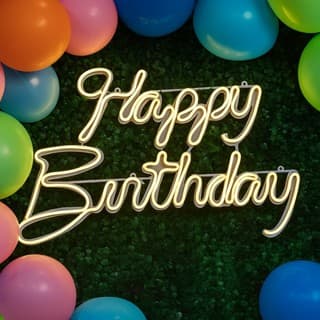 Luminária Led Neon Happy Birthday Decoração Festa Aniversário Painel Luz Iluminação