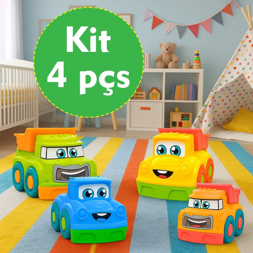 Kit Carrinhos Monta e Desmonta Happy Cars Brinquedo Infantil
