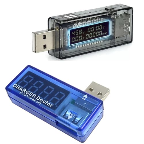 Testador Digital de Tensão USB de Voltagem e Amperagem Display LED 3.3 - UTS-10 UTS-02 - Exbom