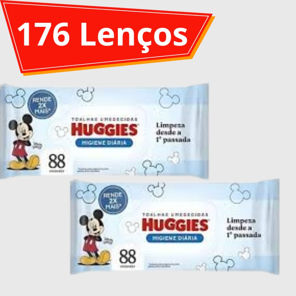 Promoção 2 Lenços Umedecidos Huggies Higiene Diária