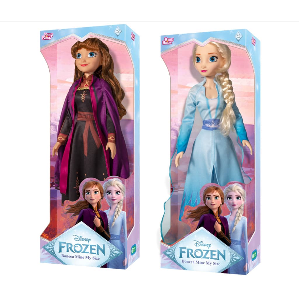 Kit Bonecas Frozen Elsa e Boneca Anna Frozen II Articuladas original - 55cm