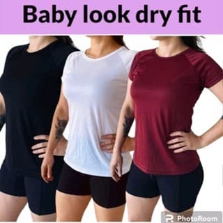 Kit 3 Baby look Feminina Academia Blusa Dry Fit | Roupa de Academia Feminina Para Treino Fitness