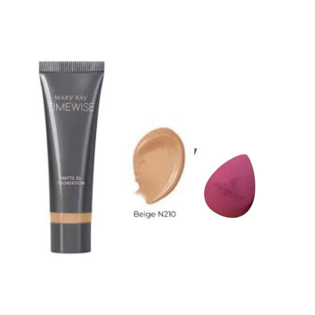 Kit Base Liquida Timewise Beige Cor N210 + Esponja Maquiagem