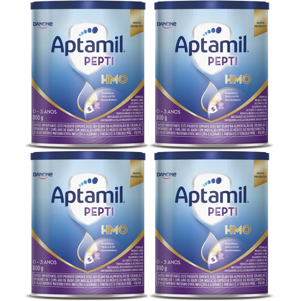 Kit 4 latas Formula Infantil Aptamil Pepti 800gr HMO