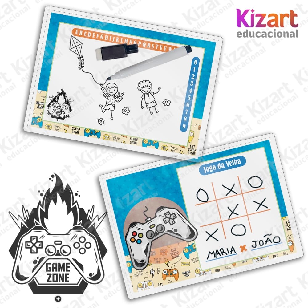 Lousa Mágica + Caneta Com Apagador Lembrancinha Festa Infantil Tema Vídeo Game Controle