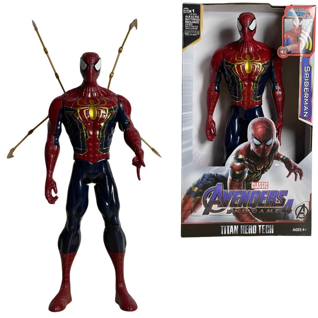 Boneco Homem Aranha Articulado Brinquedo Vingadores com Som e Led Linha Premium 30cm Envio Imediato