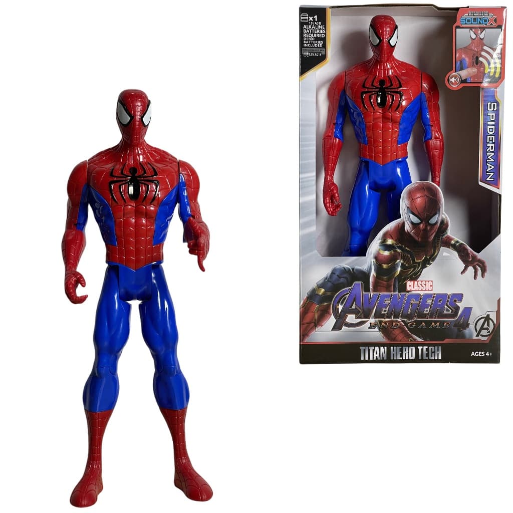 Boneco Homem Aranha Articulado Brinquedo Vingadores com Som e Led Linha Premium 30cm