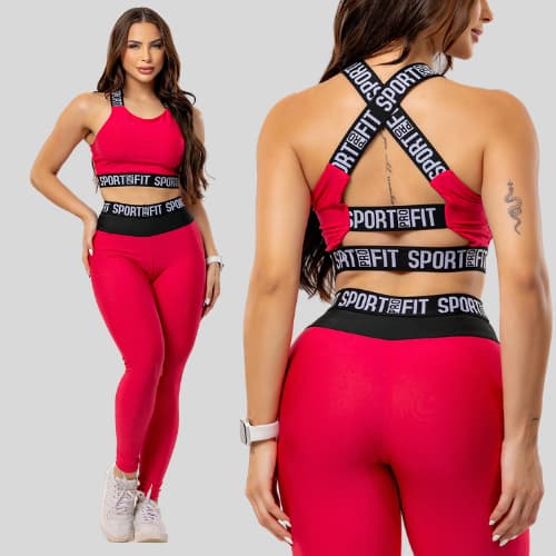 Conjunto Calça Legging Fitness Roupas Feminina Academia