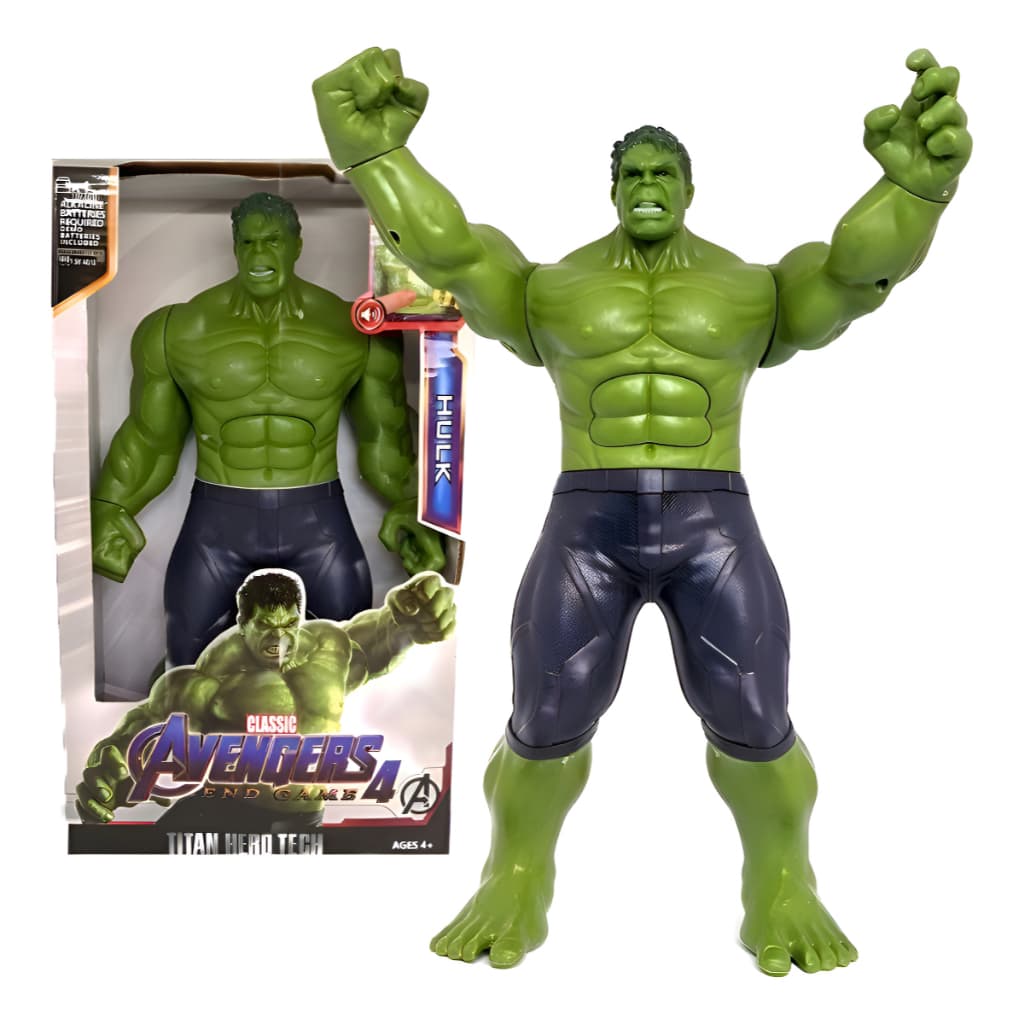 Boneco Hulk Articulado 30cm Grande Com Luz E Som Vingadores Avengers Filme Lançamento 2025 Promoção