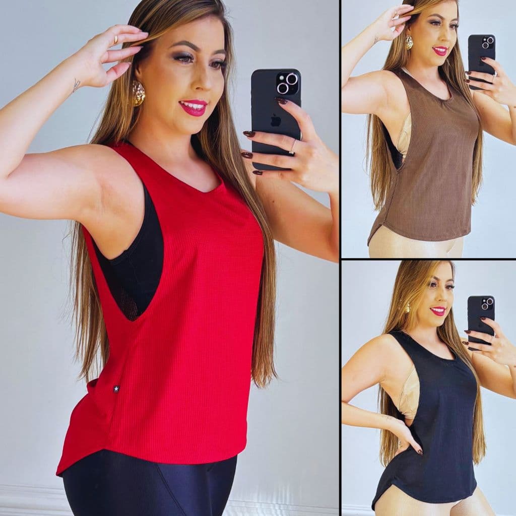 Blusa Academia feminina Regatão ) Veste Legging Camisão Tapa Bumbum Camiseta Tule Roupas de Academia Dry Fit Treino