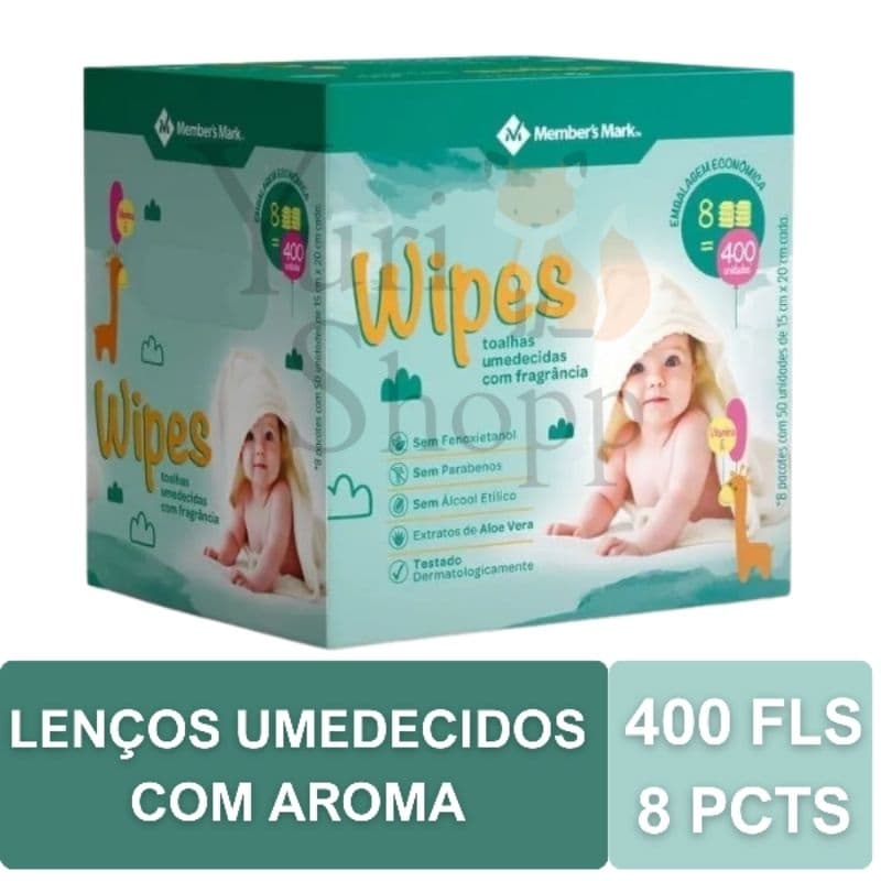 Toalhas Umedecidas Lencinhos Wipes - Members Mark 400 Lenços com Fragrancia