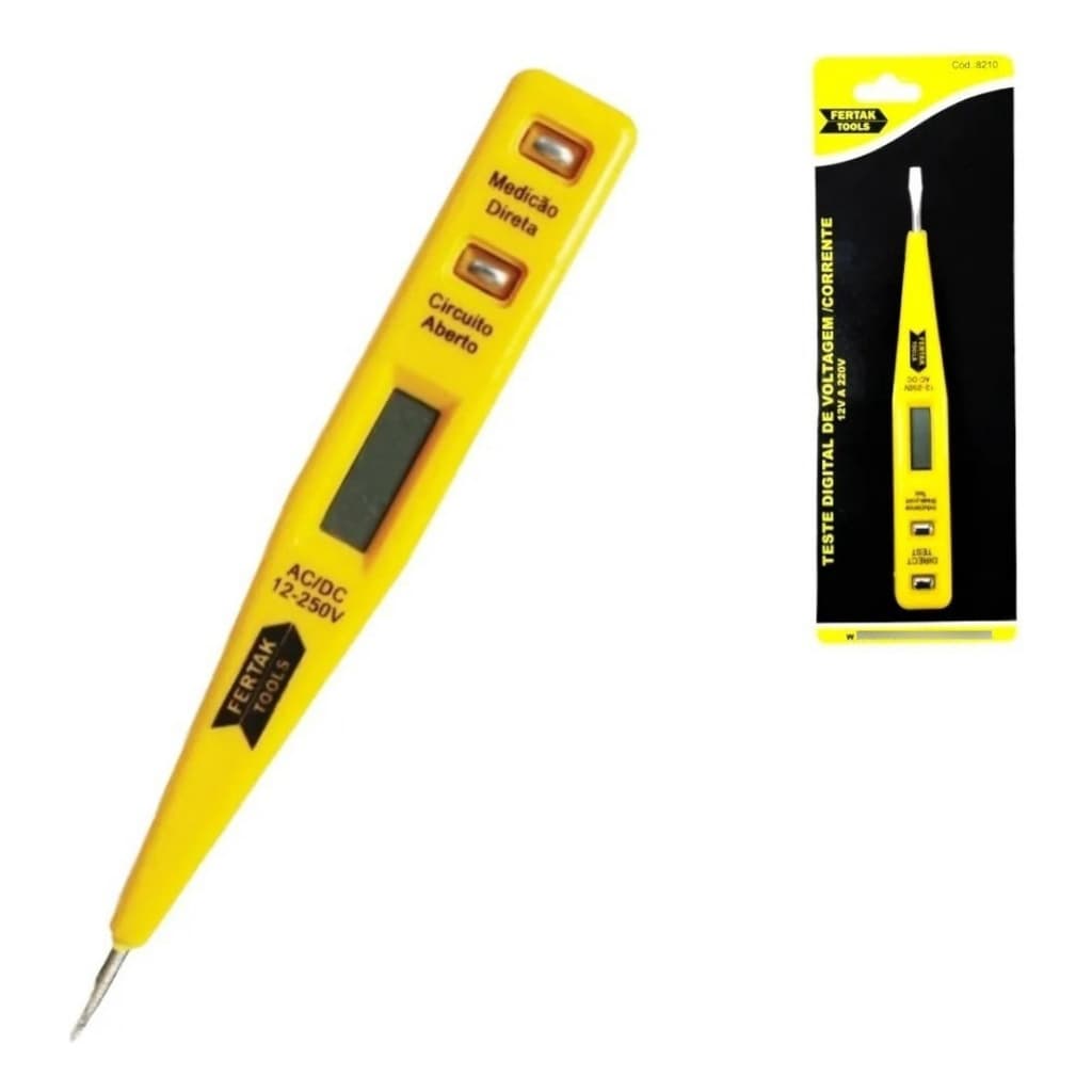 Chave Teste Digital Medidor Fase Voltagem/corrente 12v A250v