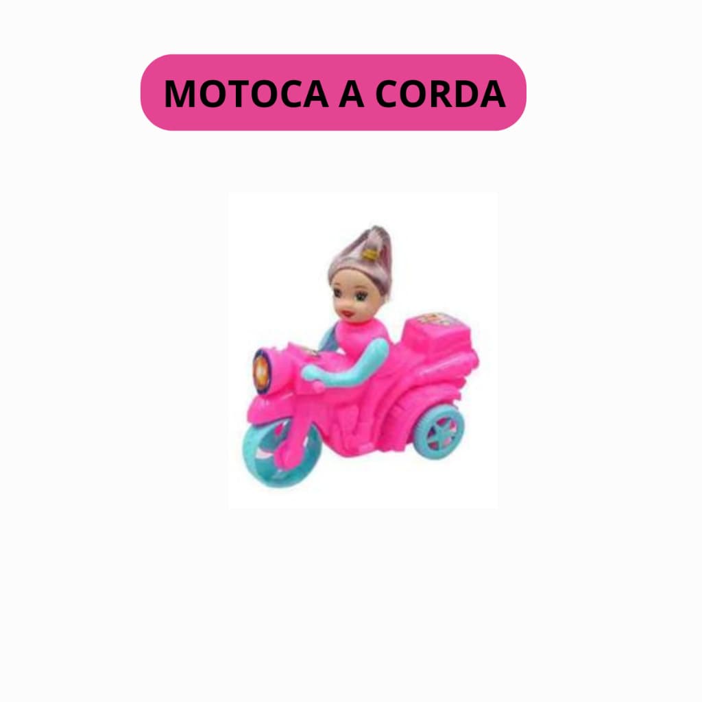 Brinquedo Moto a corda Desenhos Animados Educacional Crianças Brinquedos Desenvolvimento Motoca Menina Rosa