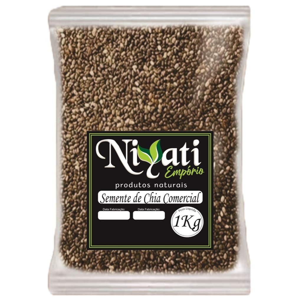 Semente de Chia 1kg Comercial Alimentação Saudável Niyati