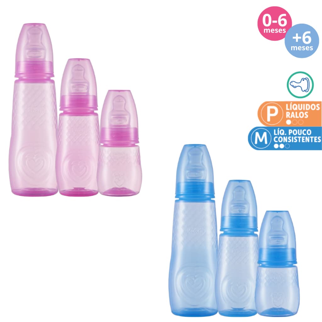 Kit Mamadeiras Kuka Aquarela Com Bicos Ortodonticos Resistente Ao Calor