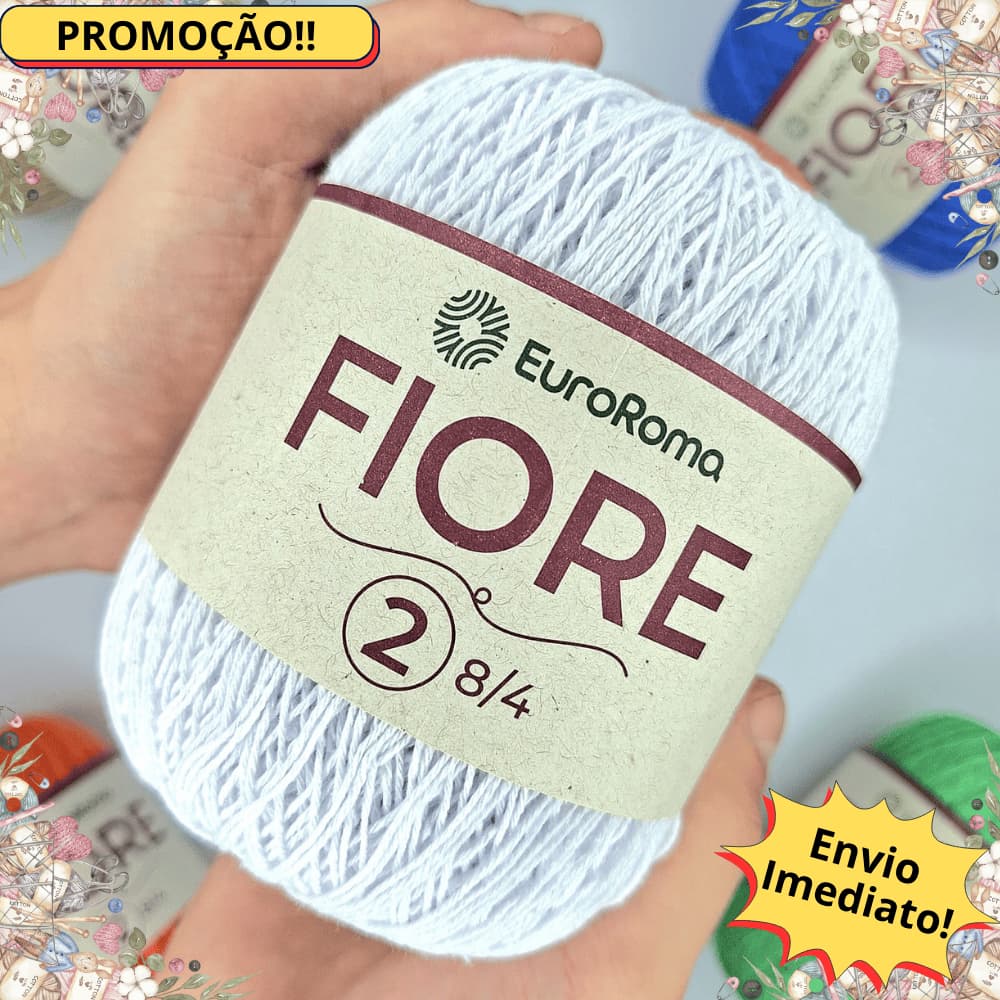 Linha Fiore Euroroma 500m N°2 Similar ao Fio Anne fina para Crochê Tricô e Roupa
